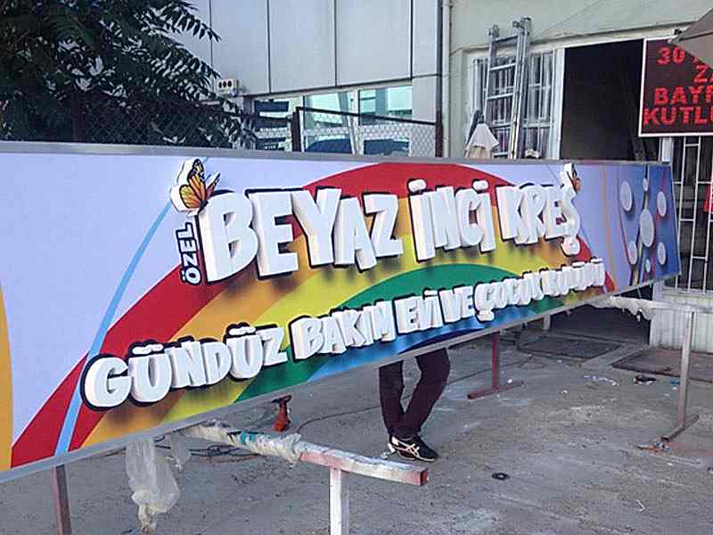 Isıksiz germe tabela üzeri strafor tabela